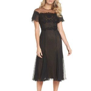 NWT TADASHI SHOJI - Aditya Pleaded Chiffon Midi Dress - Sz 14